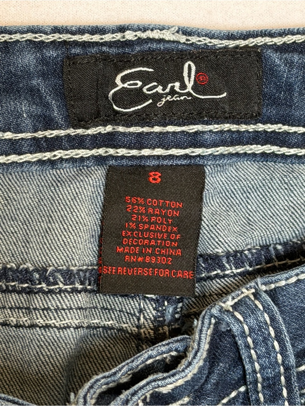 Earl Jeans Womens Size 8 Bootcut Jeans Embellished Cross Flap Pocket Denim Y2K - Picture 10 of 15